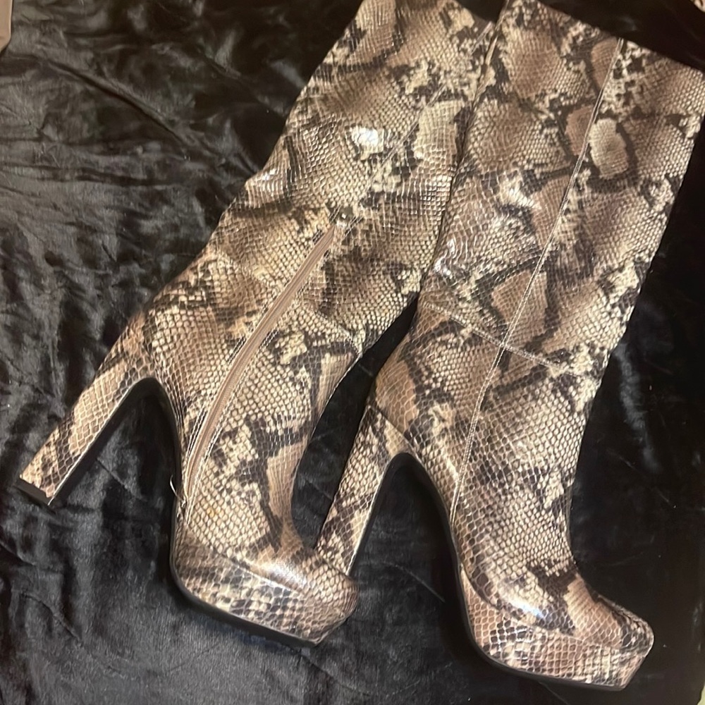 Women’s Snake Skin Boots—never worn